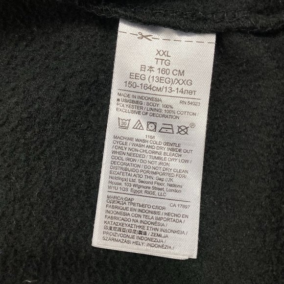 COPY - Gap Kids Black Logo Zip-up Hoodie Jacket Size XXL - Picture 5 of 6